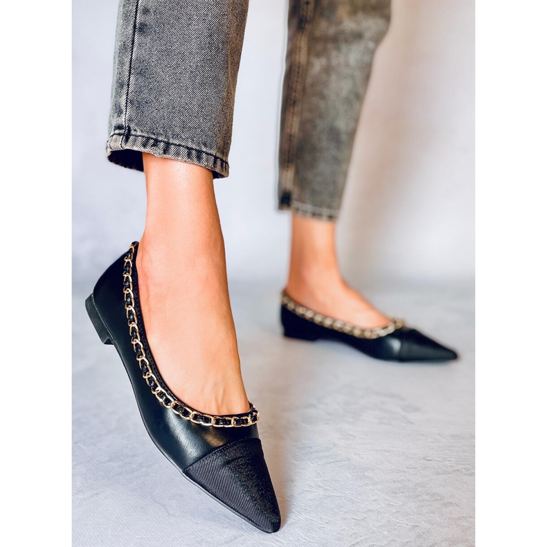 Ballerinas mit Kette Sabina Black schwarz 1