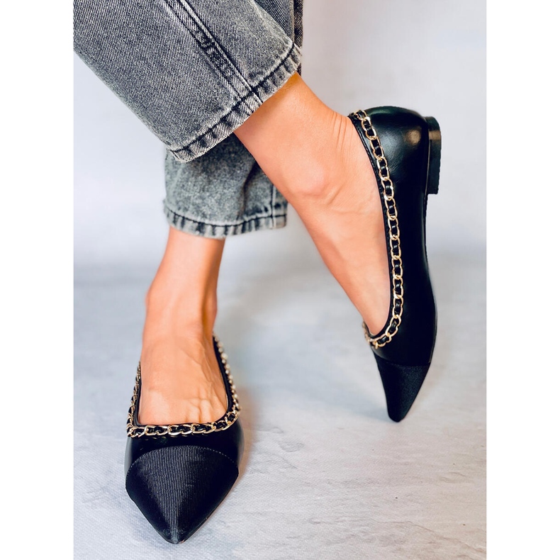 Ballerinas mit Kette Sabina Black schwarz 2