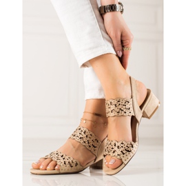VINCEZA Sandalen mit Zirkonia beige 1