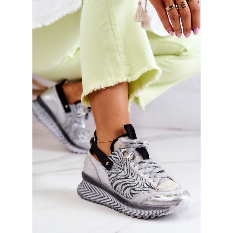 Damen Leder Maciejka Sneakers 04916-03 Grau 1