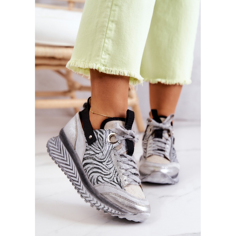 Damen Leder Maciejka Sneakers 04916-03 Grau 2