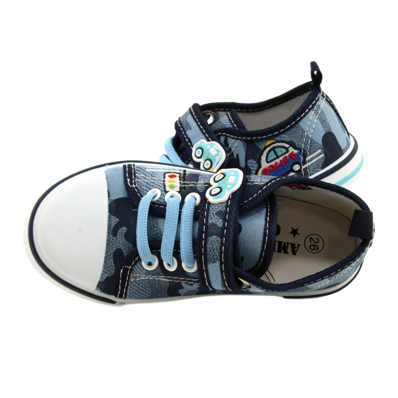 American Club Amerikanische Sneaker Kinderschuhe Ledereinsatz TEN54/22 Moro ['marineblau', 'blau'] blau 4
