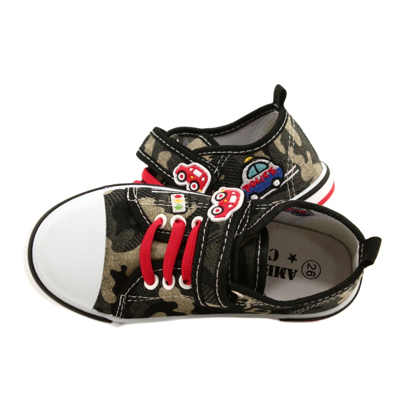 American Club Amerikanische Sneaker Kinderschuhe Ledereinsatz TEN54/22 Moro beige schwarz 4