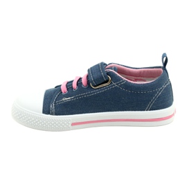 Sneakers Beety American Club Ledereinsatz blau rosa 1