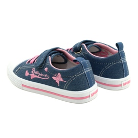 Sneakers Beety American Club Ledereinsatz blau rosa 4
