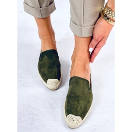 Carmen Green Espadrilles Damenhausschuhe grün 2
