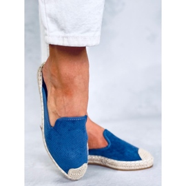 CARMEN Blaue Espadrilles-Hausschuhe für Damen 2