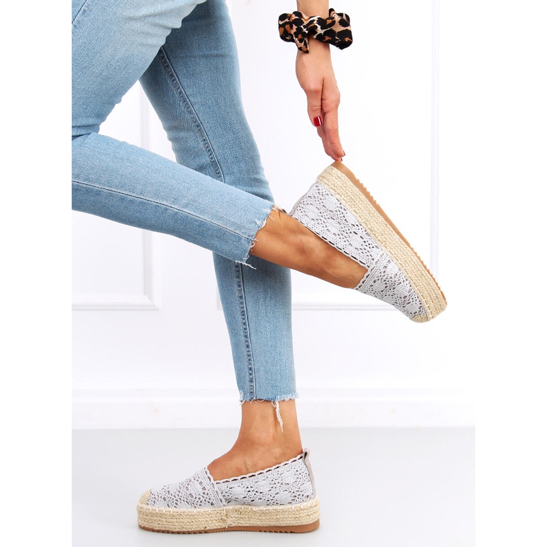Alice Grey Lace Espadrilles grau 1