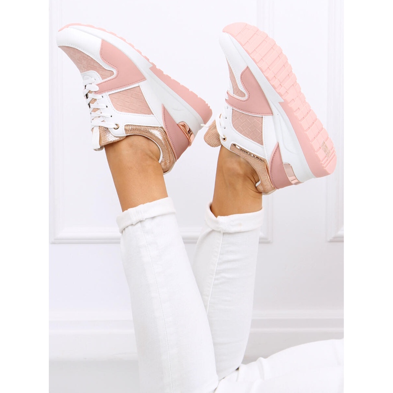 Adan Pinke Sportschuhe mit Keilabsatz rosa mehrfarbig 1