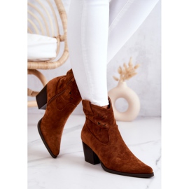 S.Barski Cowboystiefel aus Wildleder für Damen Camel Devon braun 2