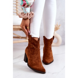 S.Barski Cowboystiefel aus Wildleder für Damen Camel Devon braun 1