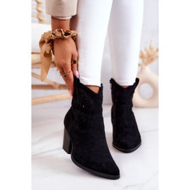 S.Barski Schwarze Cowboystiefel aus Wildleder für Damen Devon 1