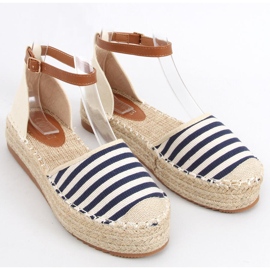 Gema Blue gestreifte Espadrilles navy blau 1
