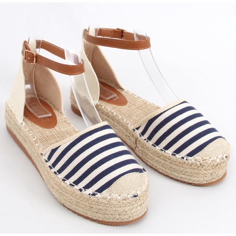 Gema Blue gestreifte Espadrilles marineblau 1