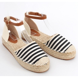 Gema Schwarz gestreifte Espadrilles beige 1