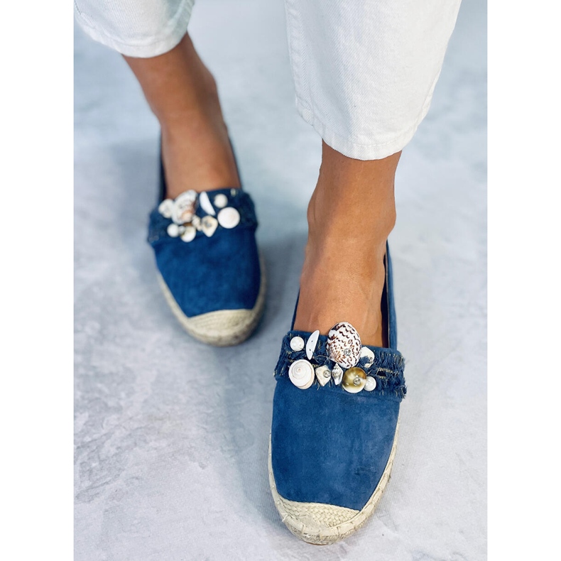 Lola Blaue Espadrilles mit Muscheln 2