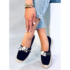 Lola Schwarze Espadrilles mit Muscheln 1