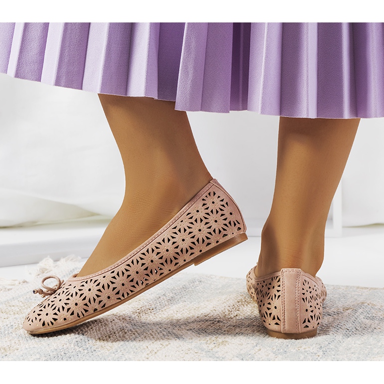 Betta rosa durchbrochene Ballerinas 1