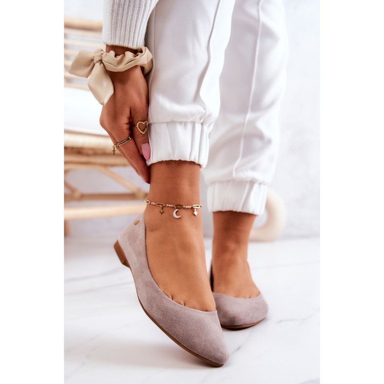 Damen Wildleder Ballerinas Maciejka 04100-42 Beige 1