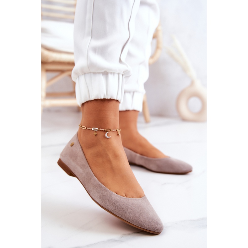 Damen Wildleder Ballerinas Maciejka 04100-42 Beige 2