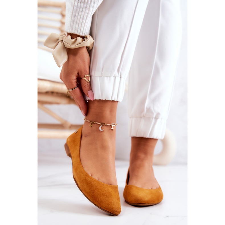 Damen Wildleder Ballerinas Maciejka 04100-44 Dunkelgelb mehrfarbig 2