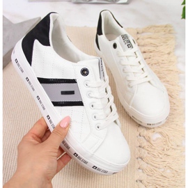 Low-Top-Sneaker auf der Plattform Big Star W II274071 weiß schwarz grau 1