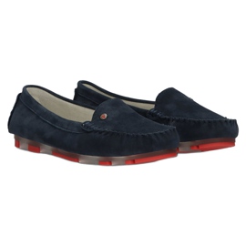 Lederhalbschuhe Filippo DP2037 / 22 NV RD Marineblau rot 4