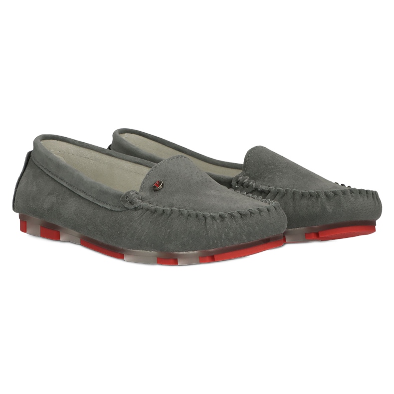 Lederhalbschuhe Filippo DP2037 / 22 GR RD Grau rot 4