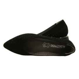 M.Daszyński Durchbrochene Ballerinas mit Pailletten Daszyński SA201-1 Schwarz 4