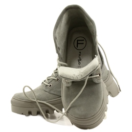 Hohe Lederturnschuhe Filippo DPT3523 / 22 GR Grau 4