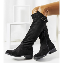 Schwarze, flache, isolierte Stiefel von Louise 1