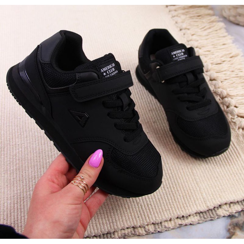 Schuhe mit Klettverschluss American Club Jr AM788A schwarz 1