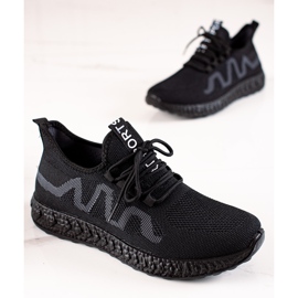 TRENDI Leichte Sportschuhe schwarz 1