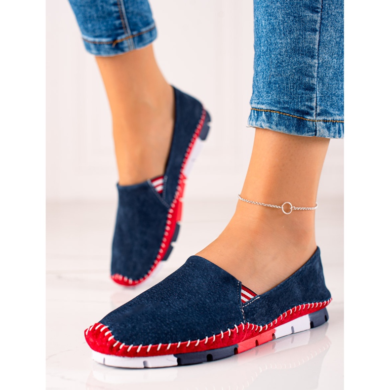 ARTIKER Slipons aus Leder rot navy blau 1