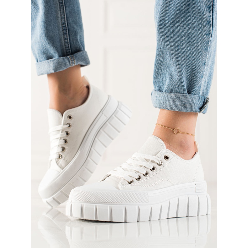 W. Potocki Turnschuhe auf der Potocki-Plattform weiß 2