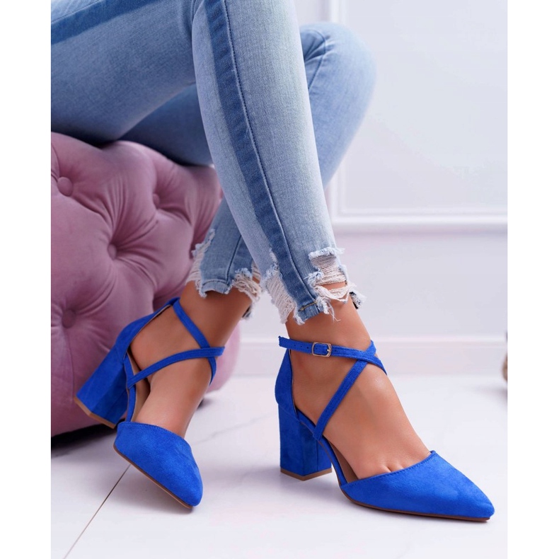 PS1 Damen Pumps mit Absatz in Spitz Cornflower Cosmo blau 1
