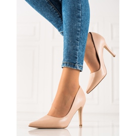 Goodin Klassische High Heels aus Kunstleder beige 2