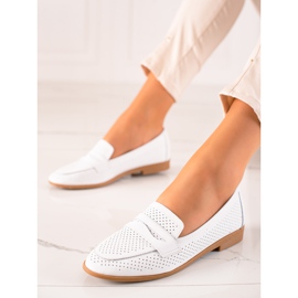 Goodin Durchbrochene Lederlords weiß 1