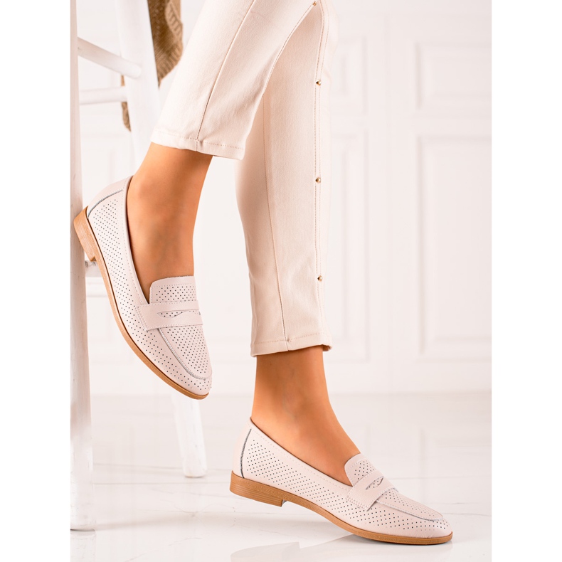 Goodin Durchbrochene Lederlords beige 1