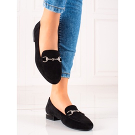 Loafer auf Sergio Leones Flat Heels schwarz 1