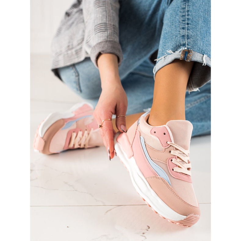 TRENDI Bequeme rosa Turnschuhe 2