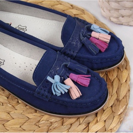 Evento Mokassins mit Fransen Jezzi W JEZ328A marineblau 2