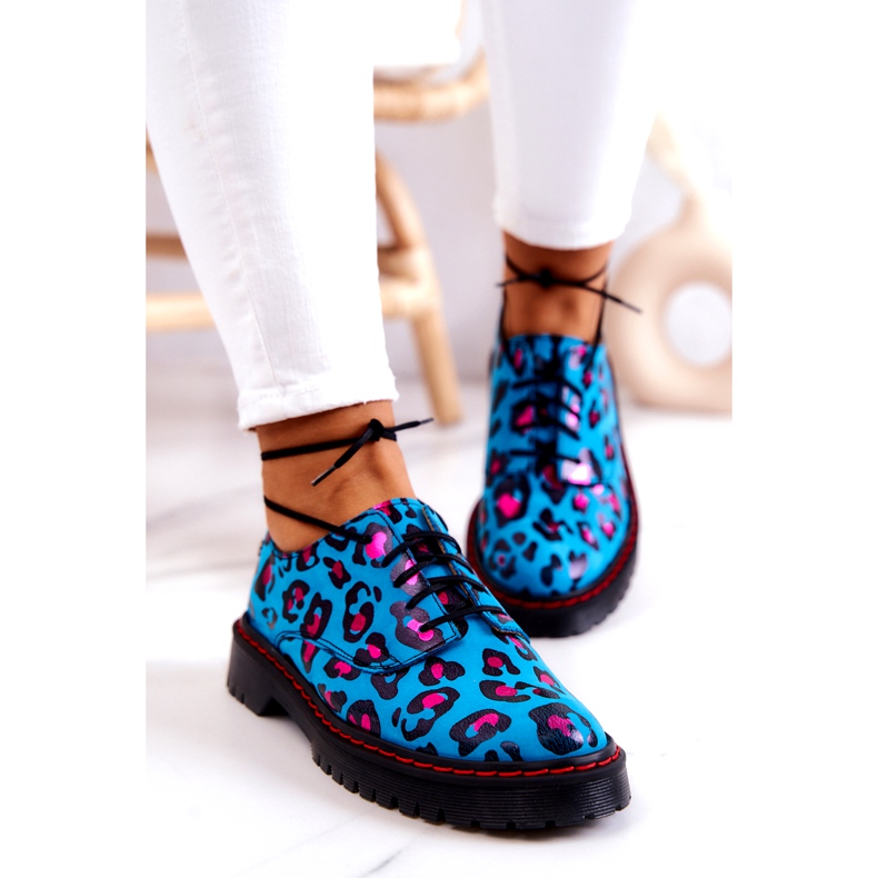 Damen Oxfords Maciejka 04087-47 Lederschuhe Blau mehrfarbig 3