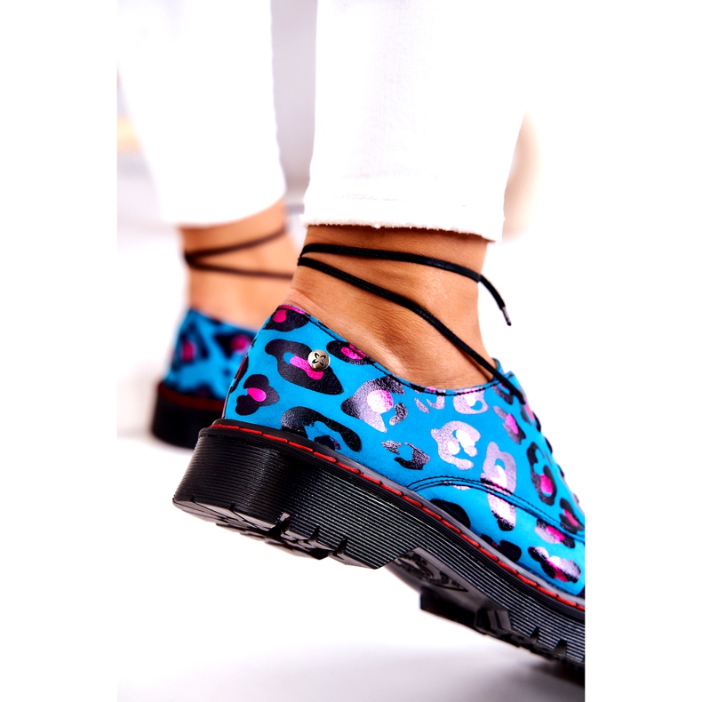 Damen Oxfords Maciejka 04087-47 Lederschuhe Blau mehrfarbig 4