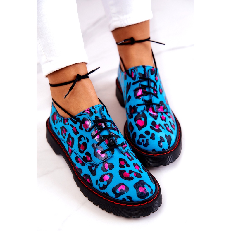 Damen Oxfords Maciejka 04087-47 Lederschuhe Blau mehrfarbig 5