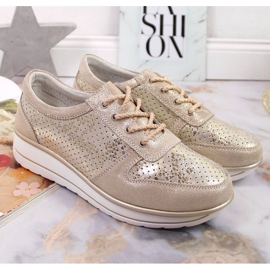 Lederturnschuhe S. Barski W OLI148 Gold golden 2