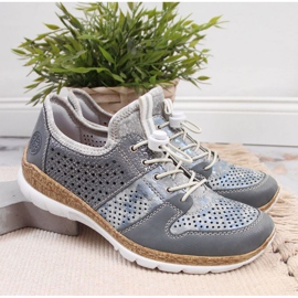 Rieker W N4255-12 durchbrochener Sportschuh blau 2
