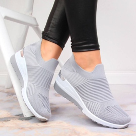 Turnschuhe Socken schlüpfen auf McKeylor W JAN95A grau 2