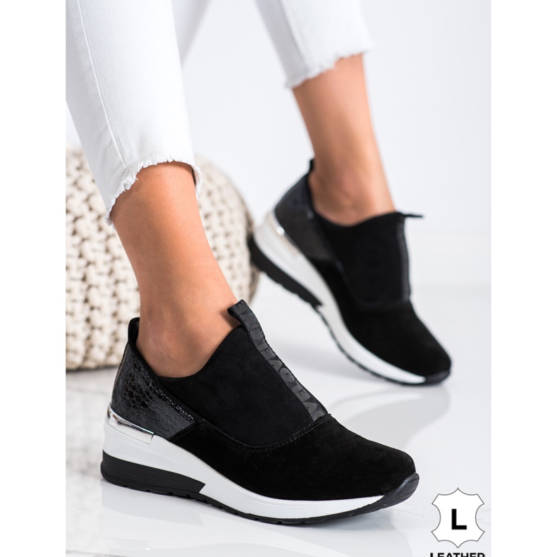 Filippo Slip-On-Sneakers aus Leder schwarz 1