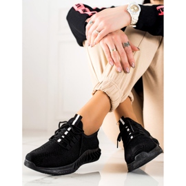 TRENDI Leichte schwarze Sportschuhe 1